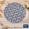 10.5 Inch Ceramic Dinner Plate Set of 3 | Blue Floral Printed Serving Plates | Premium Glazed Ceramic | Microwave & Dishwasher Safe | Elegant Dinnerware for Daily Use & Special Occasions