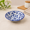 Ceramic Soup & Snack Bowl Set of 3 | Blue Floral Printed Bowls | Premium Glazed Ceramic | Microwave & Dishwasher Safe | Serving Bowls for Soup, Salad, Cereal, Dessert & Snacks