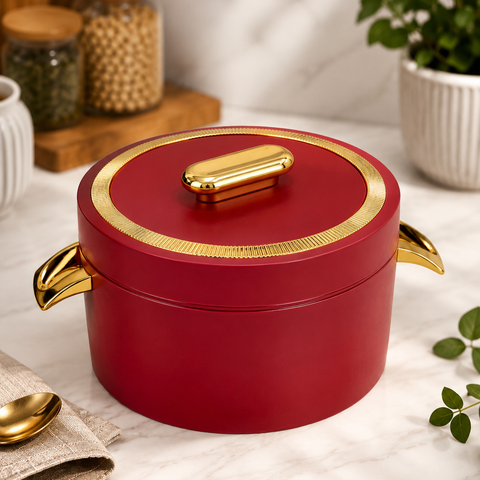 HOME ONE INSIGNIA Invitation Series Casserole Set of 3 (1000ml, 1500ml, 2000ml) | Premium Insulated Hot Food Casserole Set | Stainless Steel Inner Bowl | Air Tight Food Warmer Serving Casserole Set – Sapphire Red