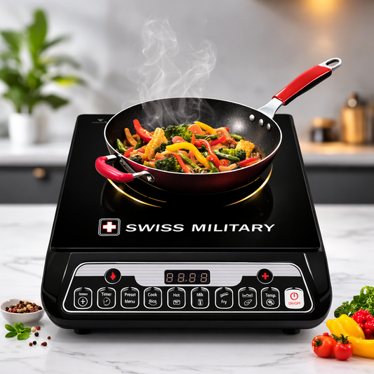Swiss Military Magnitude 2000W Induction Cooktop – High Power Induction Stove with 7 Preset Cooking Modes, Timer Function & Energy Efficient Cooking