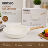 KROSLO Sierra Collection 24cm Fry Pan (1.9 Litres) | Non-Stick Deep Frying Pan with Wooden Finish Handle | Induction & Gas Stove Compatible