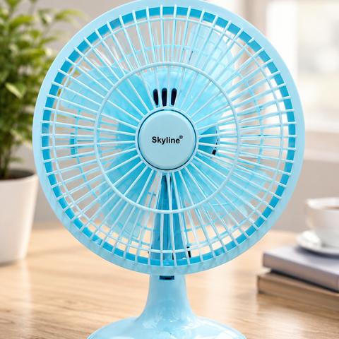 Skyline Chill Mate 9 Inch High Speed Table Fan | 225mm Portable Desk Fan with 3 Speed Control & NightLight | Copper Motor | VTL-2666
