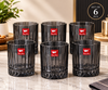 Shine Max 350ml Whisky Glass Set of 6 | Premium Black Tinted Ribbed Crystal Tumblers | Heavy Base Whiskey Glasses for Scotch, Cocktails & Beverages