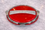 Bonjour Grandeur Elegant Designer Casserole 3500ml – Red & Silver Premium Insulated Hotpot | Stylish Stainless Steel Serveware for Kitchen & Dining