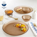 Borosil 27pc Aura India’s First Coloured Handcrafted Dinner Set | Made in India Borosilicate Glass Tableware | Microwave, Dishwasher & Oven Safe | Crockery for Gifting & Dining (Brown)