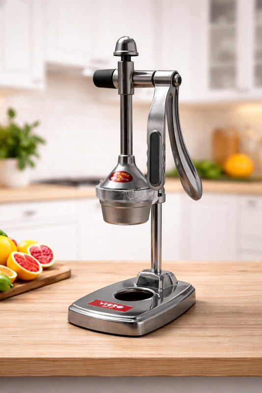 VIBRO Heavy Duty Manual Hand Press Juicer | Portable Juice Machine for Orange, Pomegranate, Mosambi & Lemon | Stainless Steel Press | Easy Clean & Hygienic