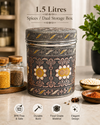 Salem 1.5 Litre 304 Grade Stainless Steel Storage Jar with Airtight Lid | Handmade Etching Work | Premium Spice, Daal & Dry Fruit Container | Food Grade Kitchen Storage Canister