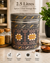Salem 2.5 Litre 304 Grade Stainless Steel Storage Jar with Airtight Lid | Handmade Etching Work | Premium Spice, Daal & Dry Fruit Container | Food Grade Kitchen Storage Canister