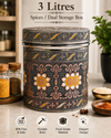 Salem 3 Litre 304 Grade Stainless Steel Storage Jar with Airtight Lid | Handmade Etching Work | Premium Spice, Daal & Dry Fruit Container | Food Grade Kitchen Storage Canister