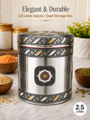 Salem 2.5 Litre 304 Grade Stainless Steel Storage Jar with Airtight Lid | Handmade Etching Work | Premium Spice, Daal & Dry Fruit Container | Food Grade Kitchen Storage Canister