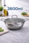 Vivanta 22cm Triply Stainless Steel Kadhai (2.6 Litre) with Glass Lid | Hammered Finish | Induction & Gas Compatible | Heavy Bottom Cookware