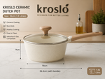 Kroslo Ceramic Coating Sauce Pan 18cm (1.9 Litres) with Glass Lid | Saucepan for Tea, Milk & Everyday Cooking