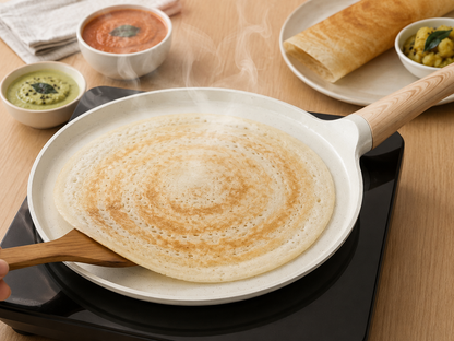 Kroslo 28cm Ceramic Coated Dosa Tawa | Non-Stick Flat Tawa for Dosa, Roti & Pancakes | Induction & Gas Compatible