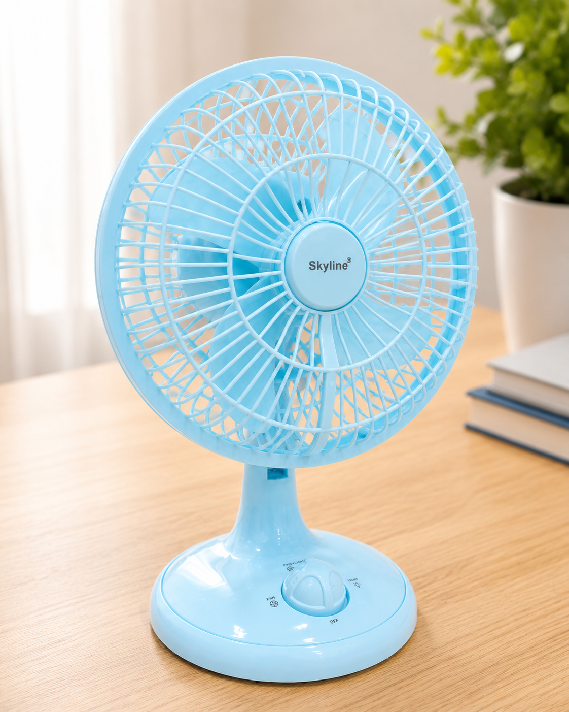 Skyline Chill Mate 9 Inch High Speed Table Fan | 225mm Portable Desk Fan with 3 Speed Control & NightLight | Copper Motor | VTL-2666