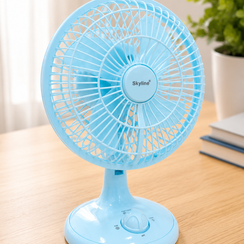 Skyline Chill Mate 9 Inch High Speed Table Fan | 225mm Portable Desk Fan with 3 Speed Control & NightLight | Copper Motor | VTL-2666