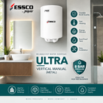 Essco by Jaguar Ultra 15 Litre Vertical Storage Water Heater | 2 KW | 8 Bar Pressure | 5 Star Rating | Glass Lined Tank | Glass Coated Incoloy Heating Element | 7 Year Tank Warranty