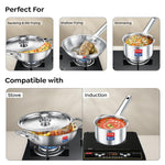 Prestige TRIPLY 4 Pc Cookware Set | TRIPLY Splendid | Fry Pan 22cm/1.9L | Kadai 22cm/2.5L | Sauce Pan 14cm/1.3L | SS Lid 24cm | Gas & Induction Compatible | Even Heat Distribution | 15Y Warranty | ISI