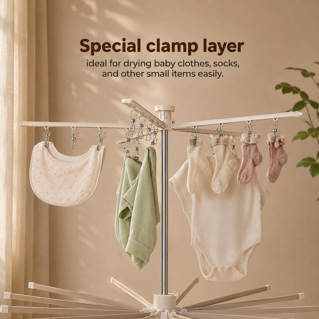 Octopus Cloth Drying Stand 3 Tier Design | Suitable for Everyday | Finish | Ideal for Gifting and Personal Use