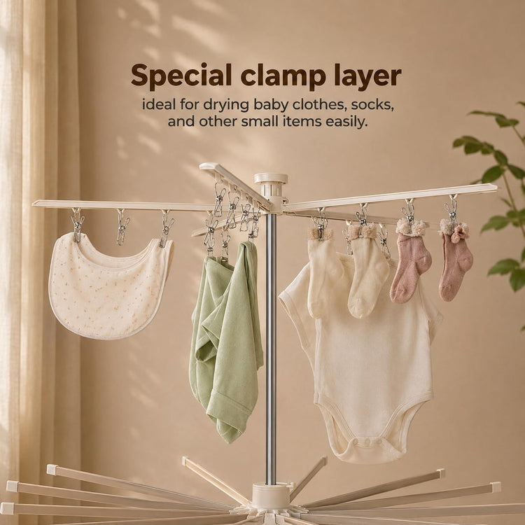 Octopus Cloth Drying Stand 3 Tier Design | Suitable for Everyday | Finish | Ideal for Gifting and Personal Use