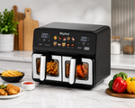 Skyline Digital Dual Basket Air Fryer 10L (5L + 5L) | 2400W | Digital Touch Control | Independent Cooking | See-Through Glass Windows | 80–200°C | 1–60 Min Timer | 1 Year Warranty