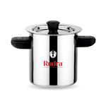 Rudra Stainless Steel Milk Boiler 2 Litre | Premium Induction & Gas Compatible Milk Heating Pot with Whistle Alert | Heavy Gauge Stainless Steel Milk Boiler for Home Kitchen
