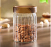 Borosil Glass Jar with Acacia Wood Lid | Borosilicate Glass Storage Jar for Dry Fruits, Spices & Snacks | Airtight Glass Container for Kitchen & Pantry-900ml