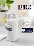 480ml Insulated Stainless Steel Gym Shaker Bottle | 304 Grade Double Wall Vacuum Protein Shaker | Leakproof BPA-Free Sports Water Bottle with Easy Carry Handle & Push Button Lid | Hot & Cold Flask-White