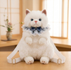 Realistic White Plush Ragdoll Cat Backpack | Soft Faux Fur Stuffed Cat Shoulder Bag with Lace Bow | Cute School, Travel, Cosplay & Birthday Gift