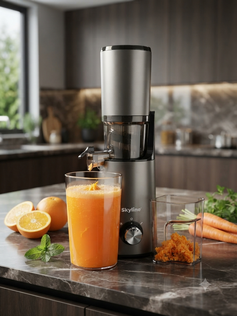 Skyline VTL-7766 Slow Juicer 130W | Cold Press Juicer with 55 RPM Slow Squeezing Technology, Dual-Stage Extraction, Reverse Function & Easy Cleaning | 1 Year Warranty