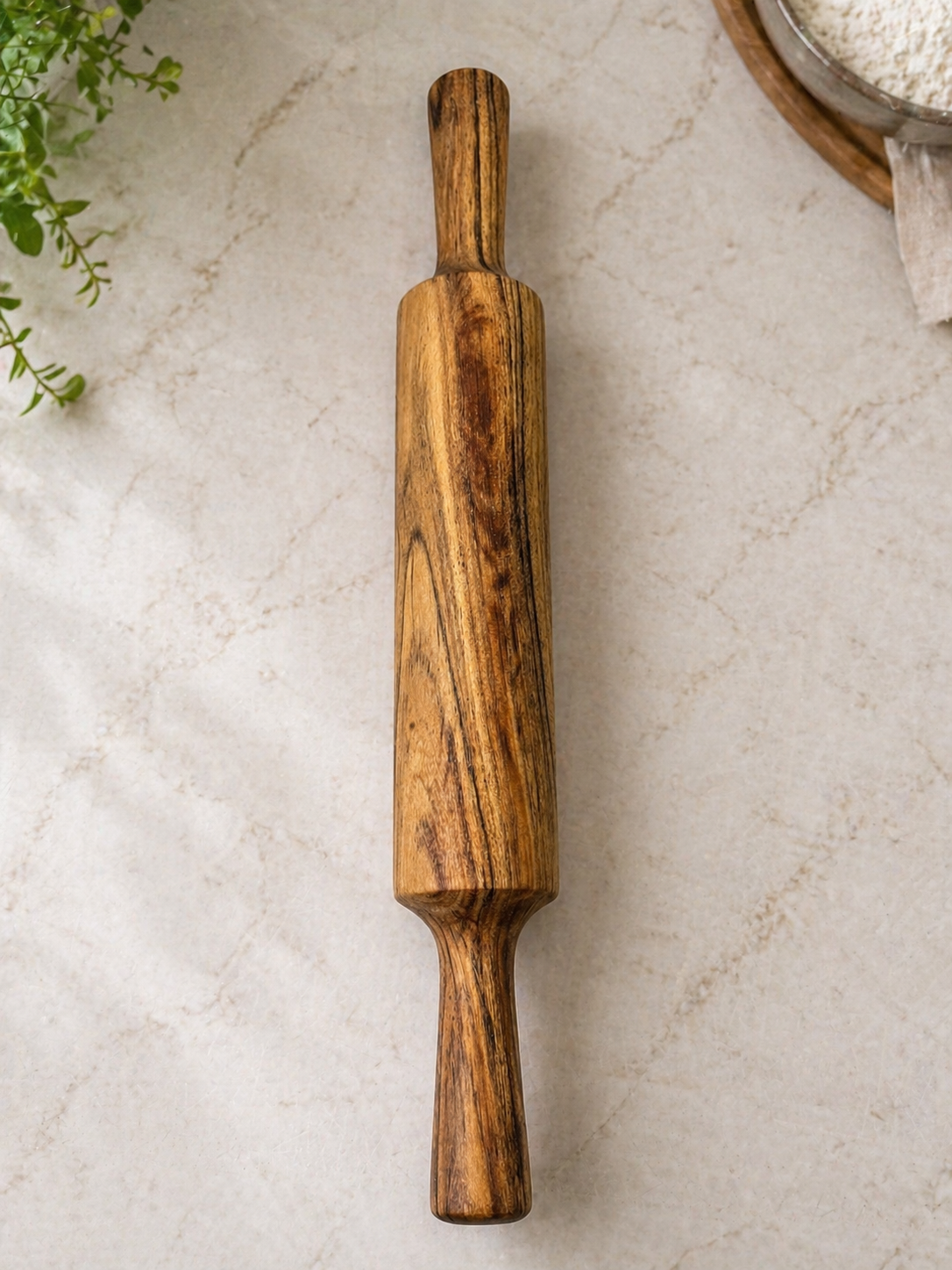 Alda by Glen 10-Inch Acacia Wood Chakla Belan Set | Wooden Roti Making Board & Rolling Pin | Food-Grade, Chemical-Free Kitchen Tool