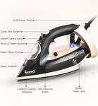 Warmex OTSI 2000W Steam Iron with Ceramic Coated Soleplate, 300ml Water Tank, Auto Shut-Off & Spray Function – Golden & Black