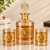 Luxury Gold Lion Design Crystal Decanter with 6 Whiskey Glasses | Premium 7-Piece Bar Set for Home & Gifting