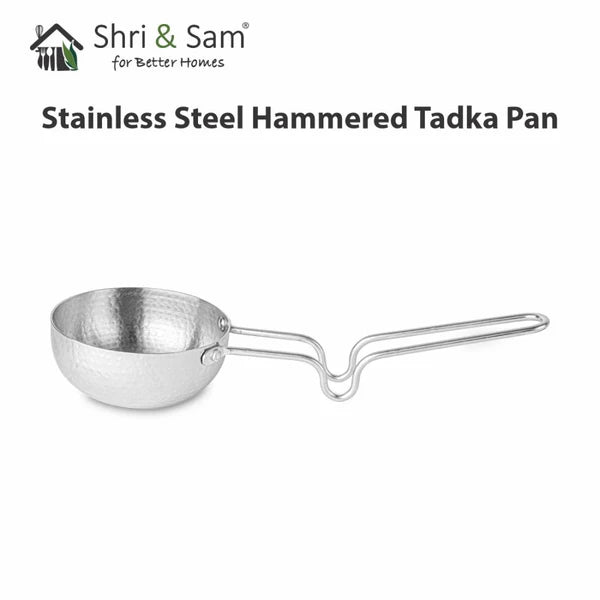 Shri & Sam Stainless Steel 12cm Heavy Weight Hammered Tadka Pan