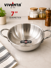 Vivanta Triply Stainless Steel Mini Kadhai 7 Inch Diameter with Dual Handles | Heavy Gauge Serving & Cooking Kadhai for Curry, Dal, Sabzi & Snacks