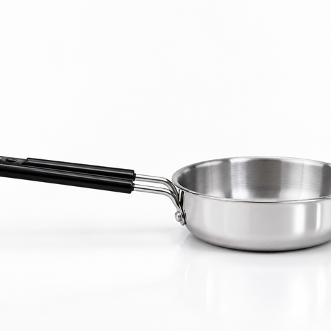 Vivanta 7 Inch Stainless Steel Fry Pan with Cool Touch Handle | Mini Fry Pan for Tadka, Frying & Serving | Heavy Gauge Kitchen Cookware