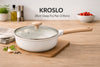 Kroslo Sierra 28cm(3.9Ltrs) Ceramic Deep Fry Pan with Glass Lid | Non-Stick Ceramic Coating | Induction Friendly