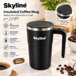 Skyline CM-1206 Automatic Magnetic Coffee Mixer Mug 400ml with 304 Stainless Steel Inner, Touch Switch, Temperature Display & USB Type-C Charging
