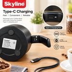 Skyline CM-1206 Automatic Magnetic Coffee Mixer Mug 400ml with 304 Stainless Steel Inner, Touch Switch, Temperature Display & USB Type-C Charging
