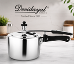 Devidayal 5 Litre Triply Stainless Steel Pressure Cooker | Induction & Gas Compatible | Heavy Gauge Tri-Ply Construction | ISI Certified | Classic Shape | 5 Years Warranty