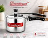 Devidayal 3 Litre Triply Stainless Steel Pressure Cooker | Induction & Gas Compatible | Heavy Gauge Tri-Ply Construction | ISI Certified | Classic Shape | 5 Years Warranty