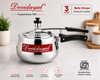Devidayal 3 Litre Triply Stainless Steel Handi Pressure Cooker | Induction & Gas Compatible | Heavy Gauge Tri-Ply Construction | ISI Certified | Belly Shape | 5 Years Warranty