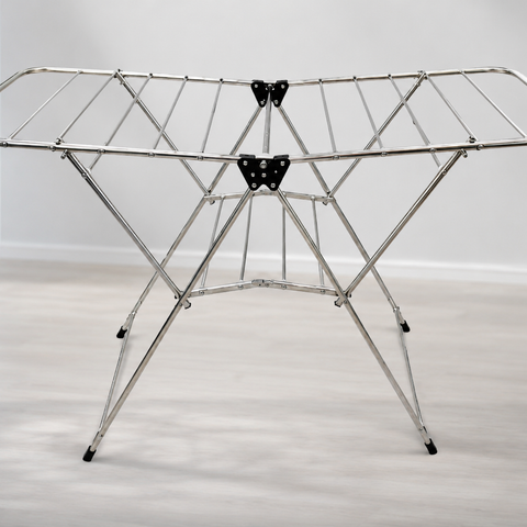 Heavy Duty Stainless Steel Foldable Cloth Drying Stand | Rust Resistant Laundry Drying Rack with Wings | Portable Clothes Dryer Stand for Indoor & Outdoor Use