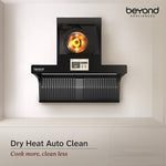 Beyond Appliances Orion 90cm Auto Clean Kitchen Chimney | 1600 CMH Suction | Filterless | Smart Touchscreen Display & Speaker | Baffle Plates | Touch Control | Black Finish.