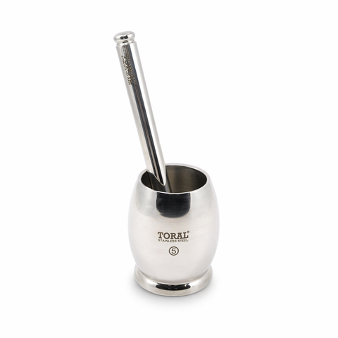 Toral Dholak Shape Stainless Steel Khalbatta | Silver | 1 Pc- 5