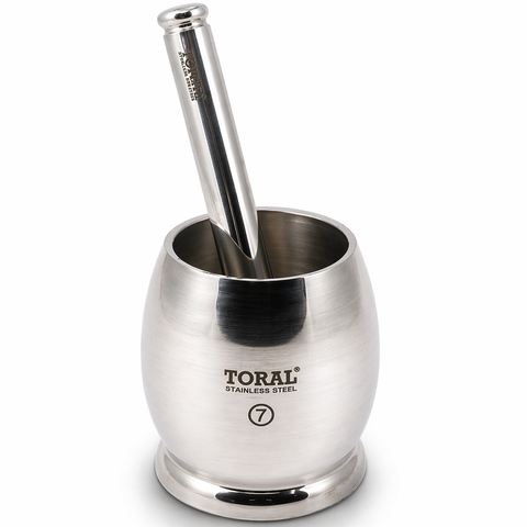 Toral Dholak Shape Stainless Steel Khalbatta | Silver | 1 Pc- 7