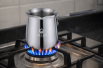 Shri & Sam Stainless 400ml Steel Coffee Warmer with Sandwich Bottom | Heavy Gauge Milk Boiler & Coffee Pot with Heat-Resistant Handle | Durable Kitchen Heating Pan