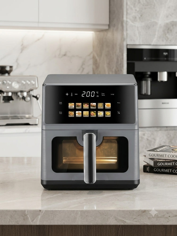Skyline VTL-5118 7L Digital Air Fryer with See-Through Glass Window | 2000W Touch Screen Oil-Free Air Fryer | Fry, Roast, Grill, Bake | 7 Litre | 12 Months Warranty