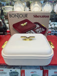 BONJOUR Sheraton 3-in-1 Insulated Chafing Dish | Premium Stainless Steel Hotpot & Casserole with PUF Insulation | Buffet Server with Lock Lid & Golden Handles | White