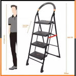 Alnico 4 Steps Black Steel And Virgin Plastic Single Purpose Front Step Adjustable Ladder, KPL 4