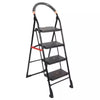 Alnico 4 Steps Black Steel And Virgin Plastic Single Purpose Front Step Adjustable Ladder, KPL 4